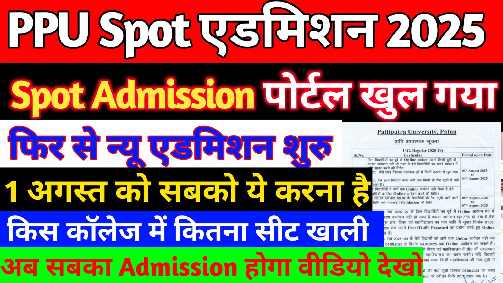 Patliputra University UG Spot Admission 2025-29 Online Apply Step By ...